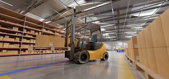 Warehouse goods stock background 3d rendering View of a Warehouse goods stock background 3d rendering