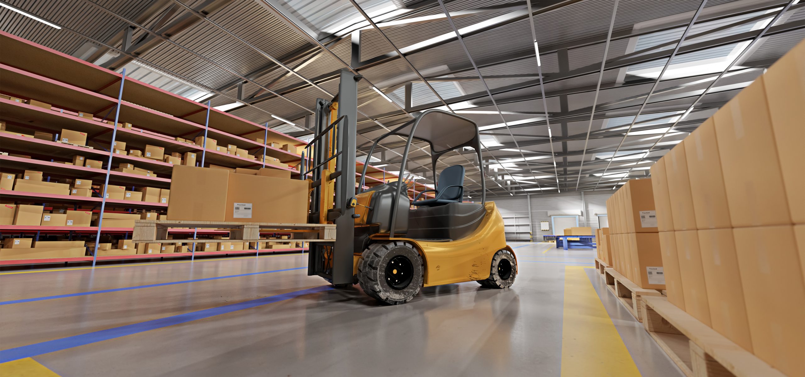 Warehouse goods stock background 3d rendering View of a Warehouse goods stock background 3d rendering